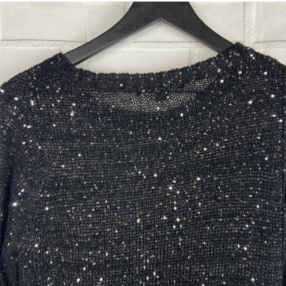 Forever 21 Woman’s Black Loose Knit Sparkle Sweater - Picture 5 of 14